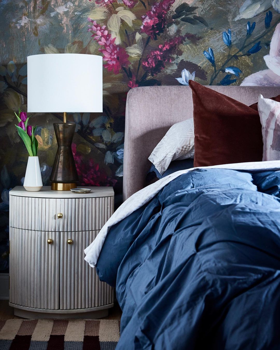 Dark Bedroom Floral Whimsy