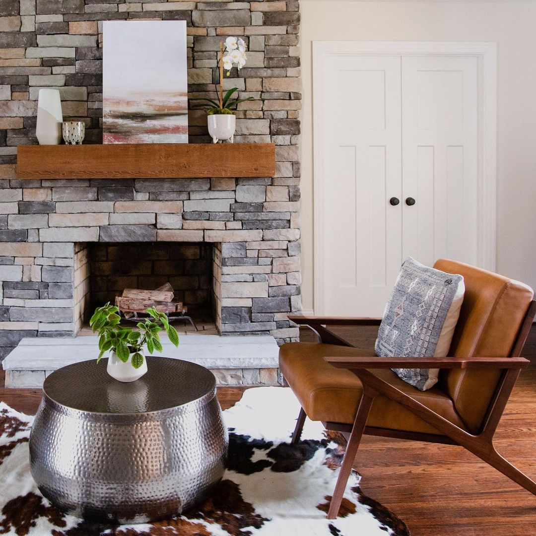 Eclectic Elegance: Textured Stone Hearthside Home Decor