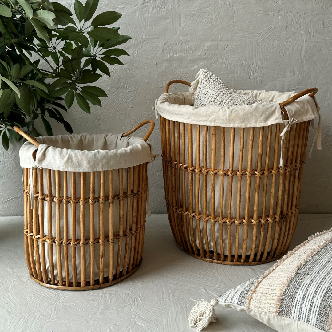 Natural Bamboo Basket Duo