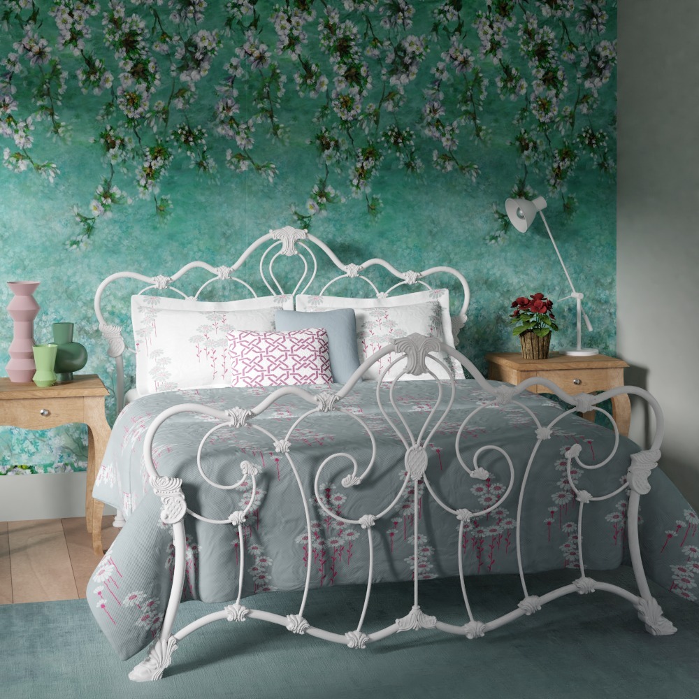 Whimsical Wonderland: Floral Fantasy with a White Metal Frame