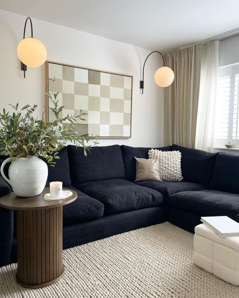 20 Dramatic And Bold Black Couch Living Room Ideas