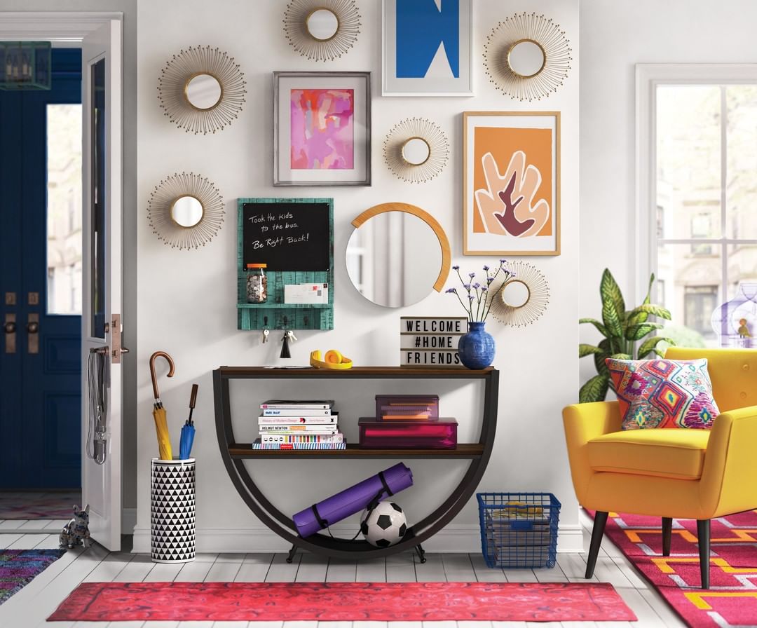 Playful and Functional Entryway Gallery Wall