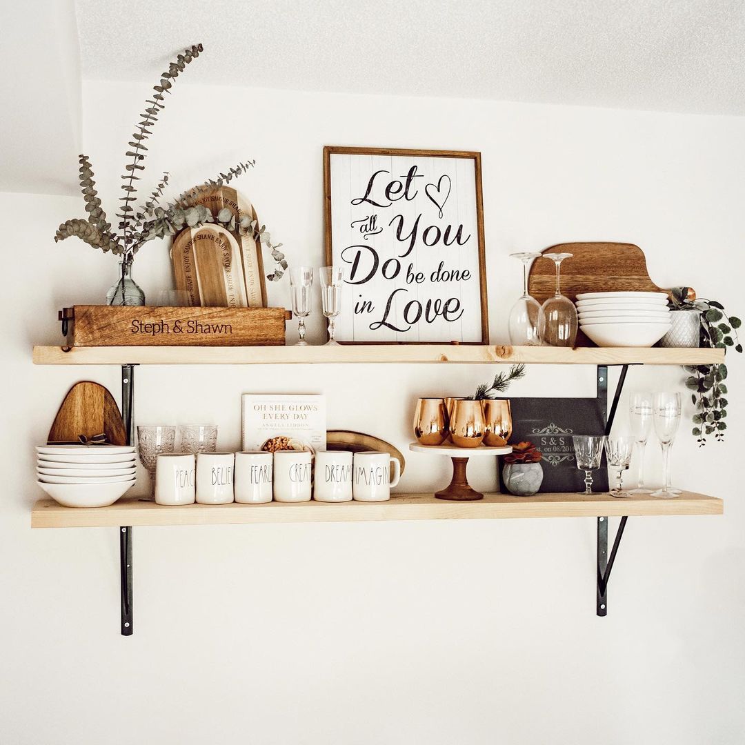 Personal Touches on Welcoming Floating Shelves