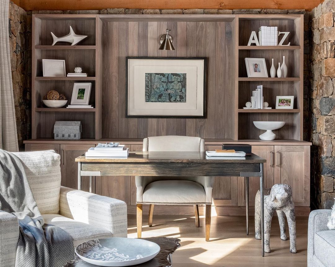 Combine Natural Elements for a Serene Rustic Office
