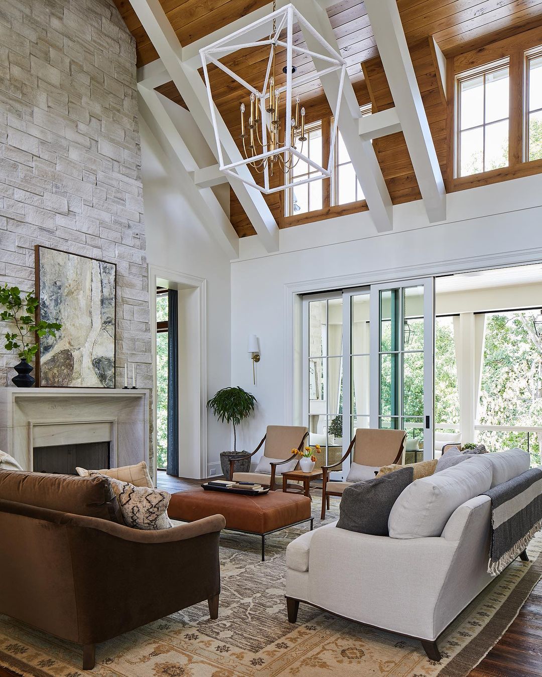 Creative Beams and Shiplap for a Dynamic Living Space