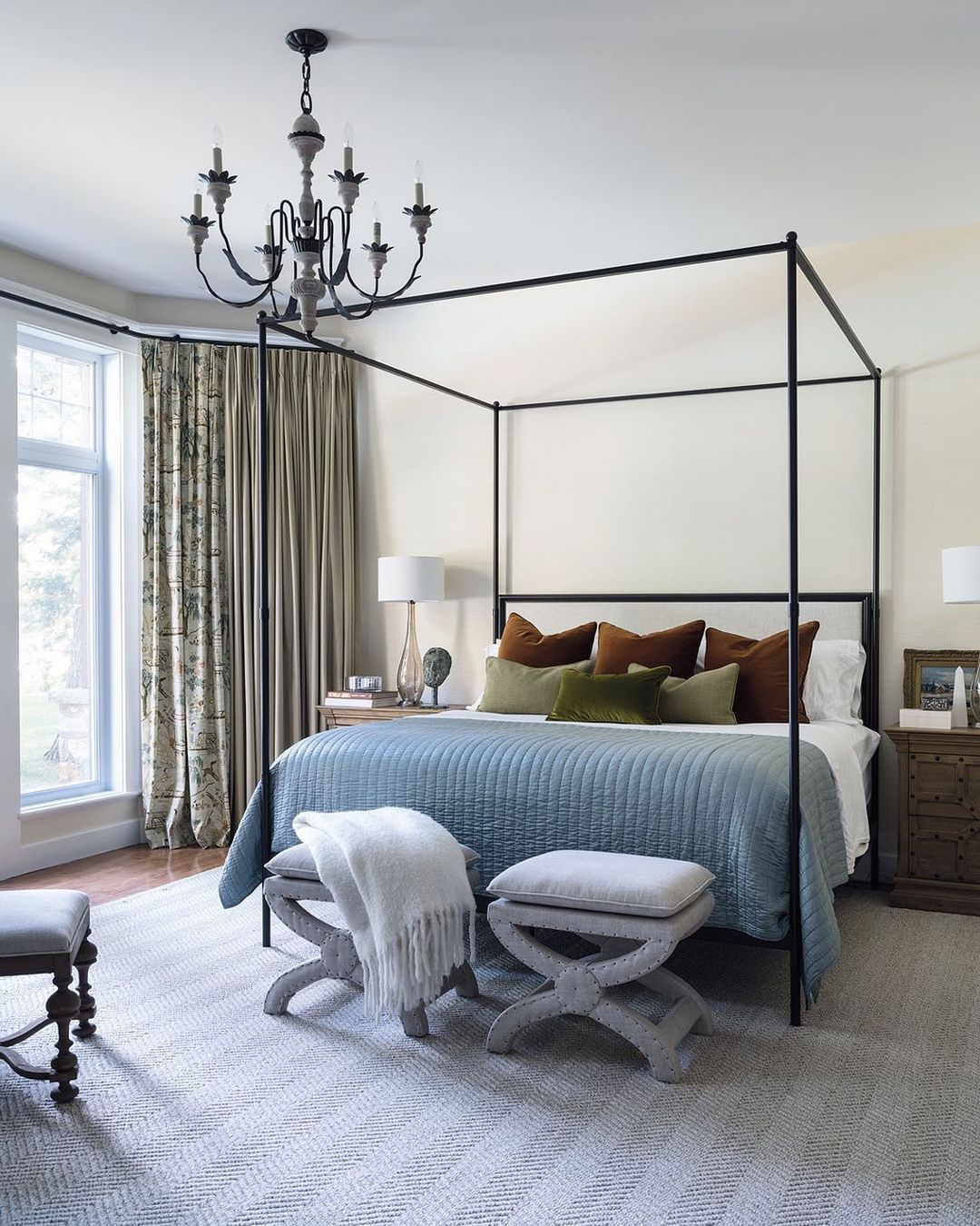 Elegant Four Poster Bed with Regal Touches