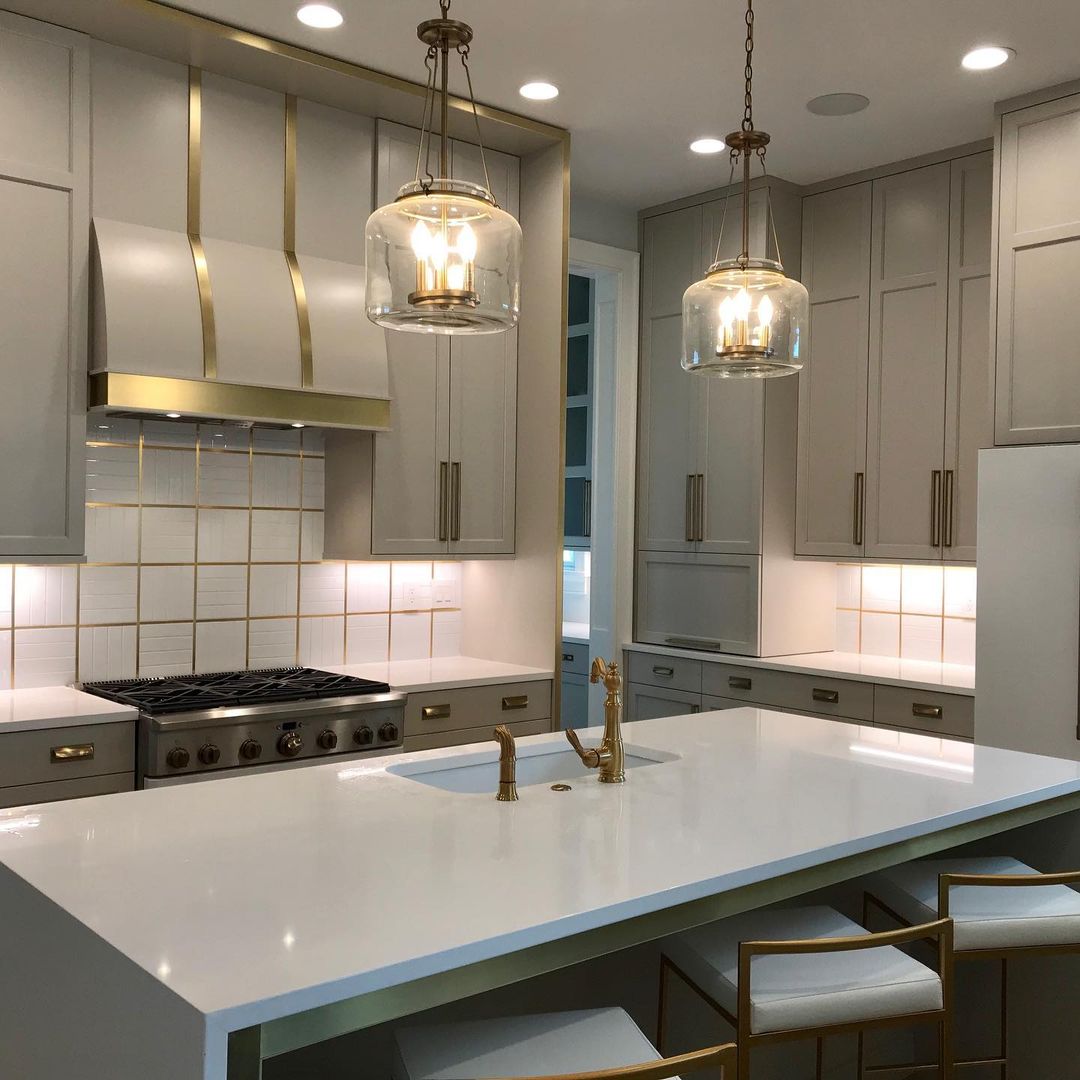 Elegant Modern Kitchen with Gold Accents