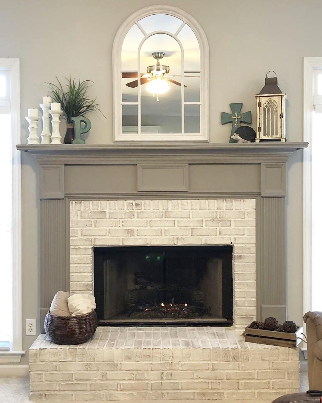 Timeless Elegance with a Limewashed Brick Fireplace