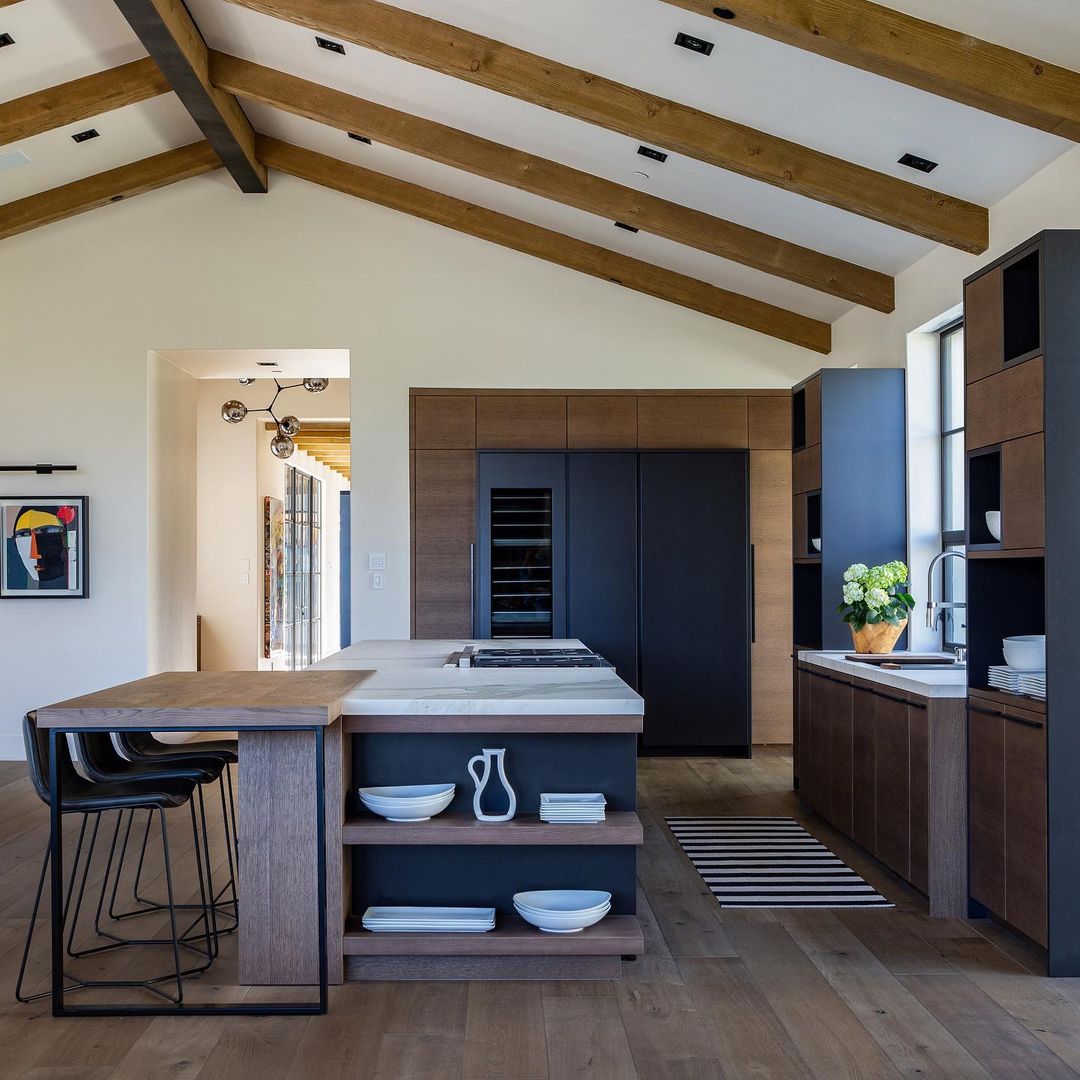 Contemporary Rustic with Dark Wood Cabinets