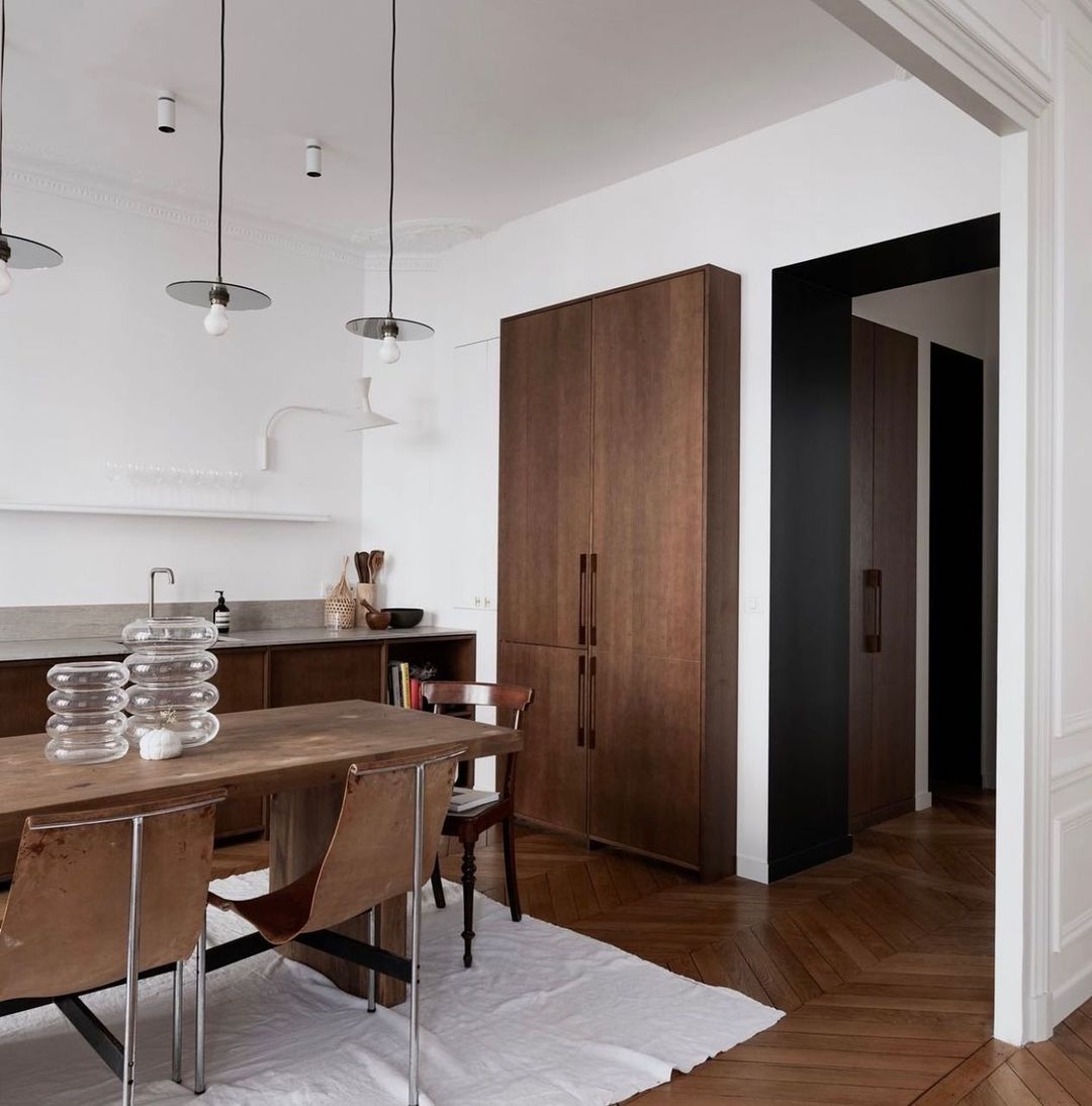 Sophisticated Minimalism with Walnut Cabinets