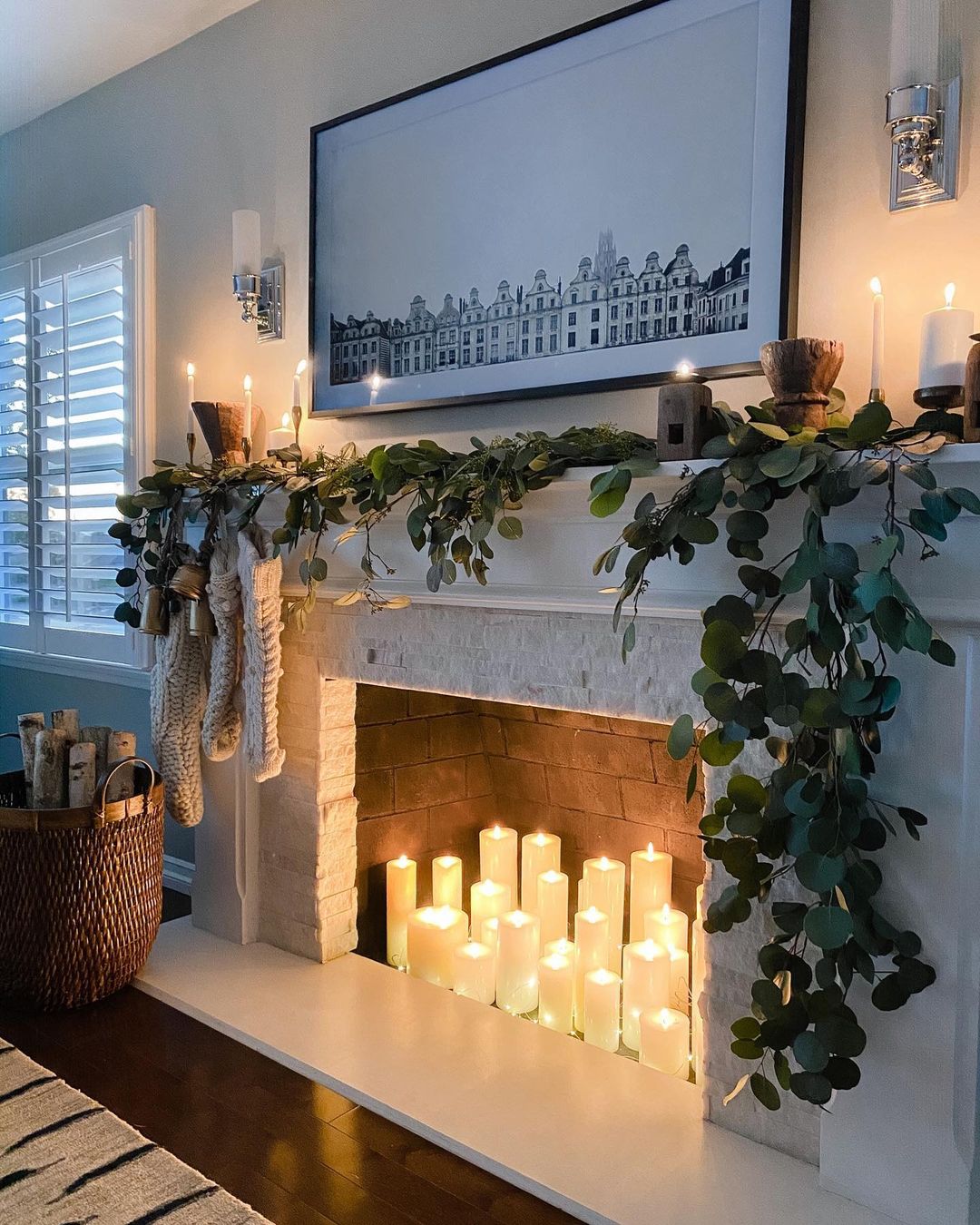 Elegant Fireplace with Minimalist Candle Display