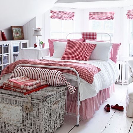 Charming Red Gingham Bedroom