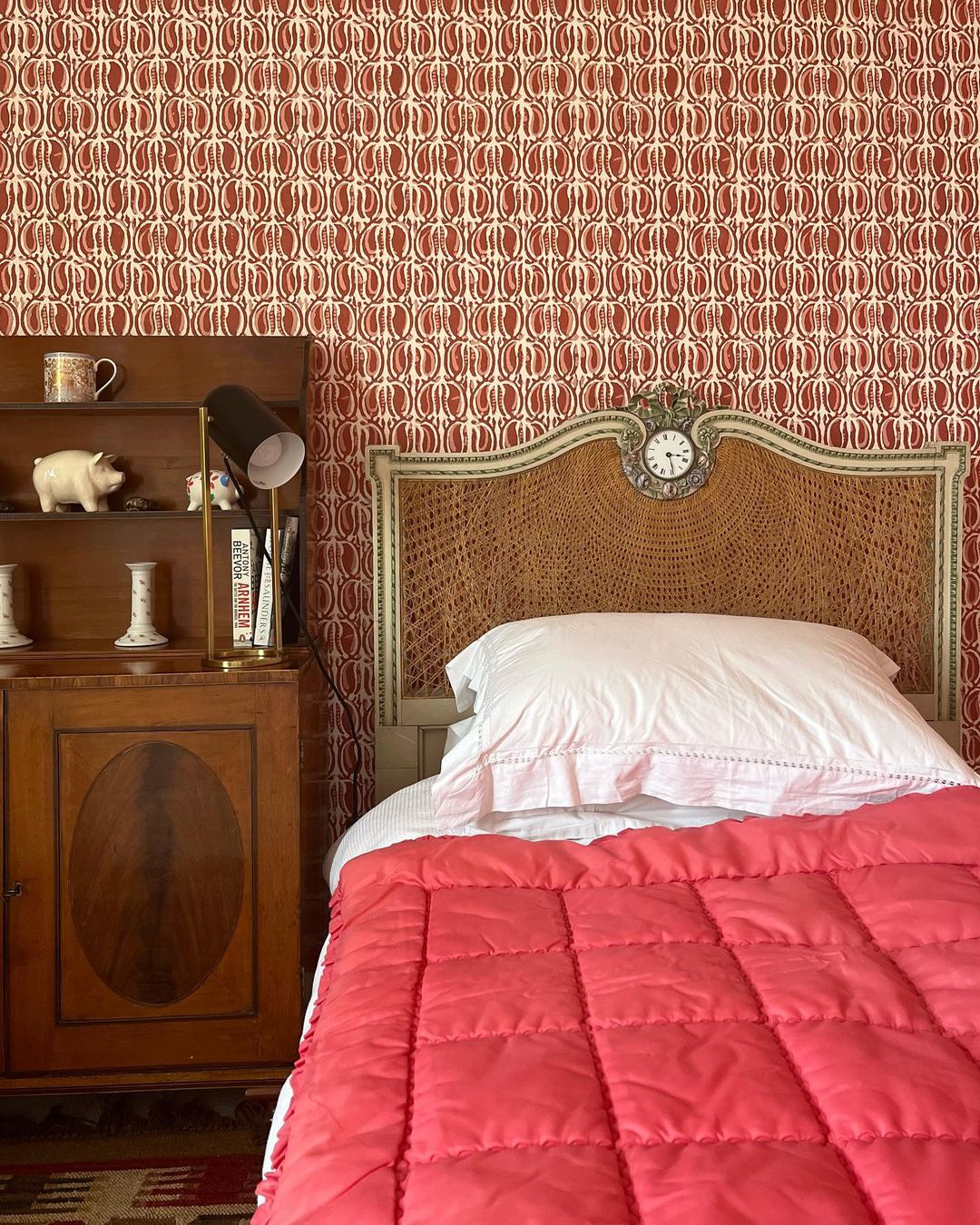 Vintage-Inspired Red Bedroom