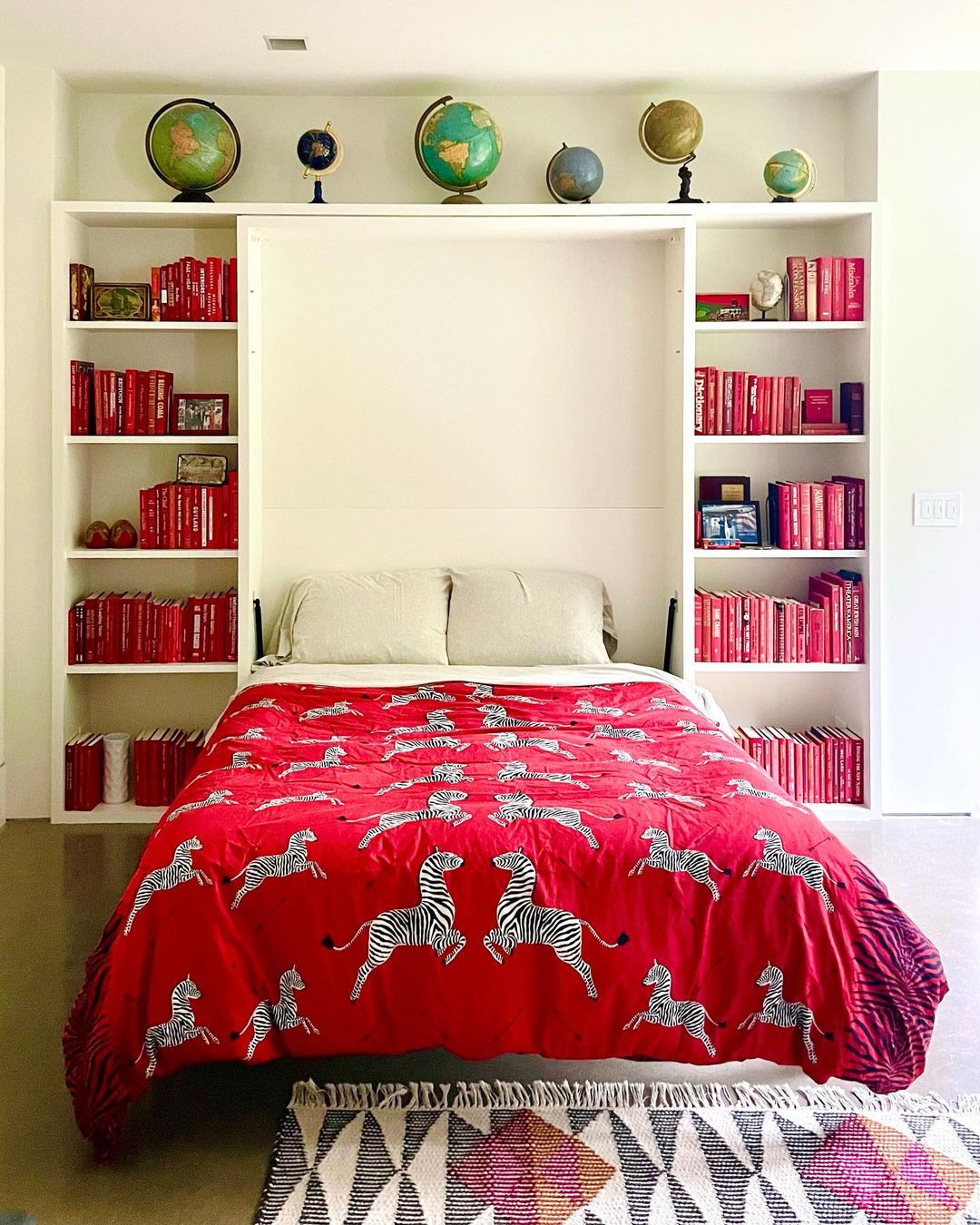 Bold Red and Zebra Bedroom