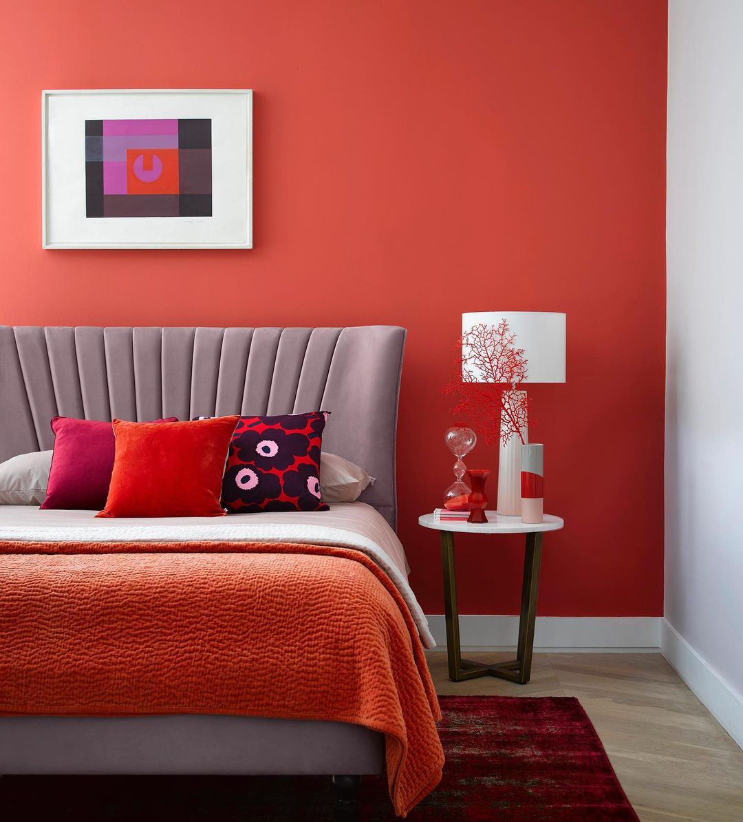 Modern Red Accent Bedroom