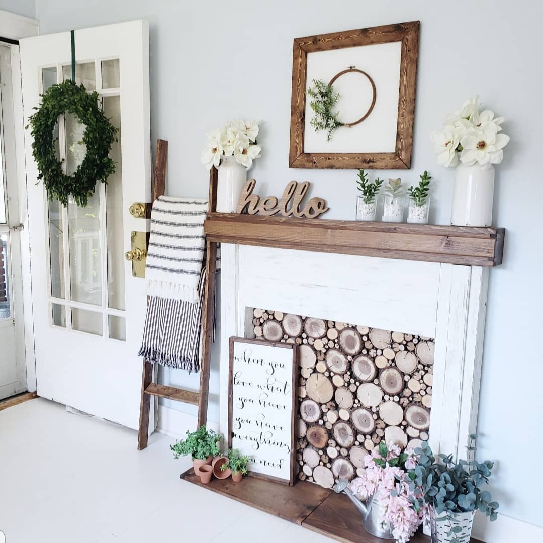 Welcoming Rustic Mantel with Natural Accents
