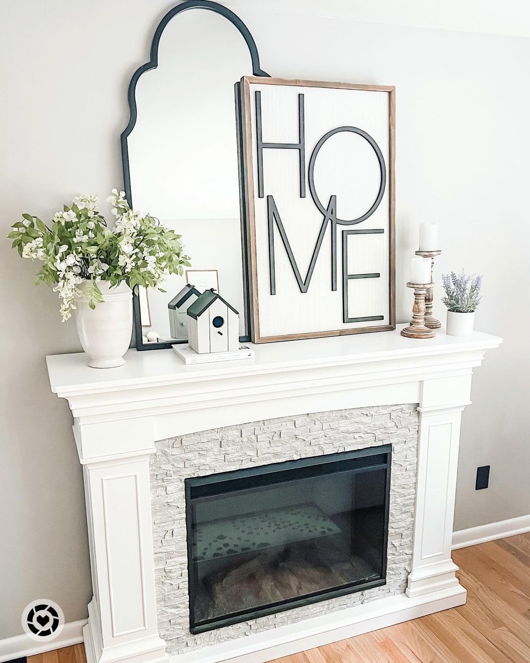 Minimalist Mantel with Modern Accents and Fresh Greenery