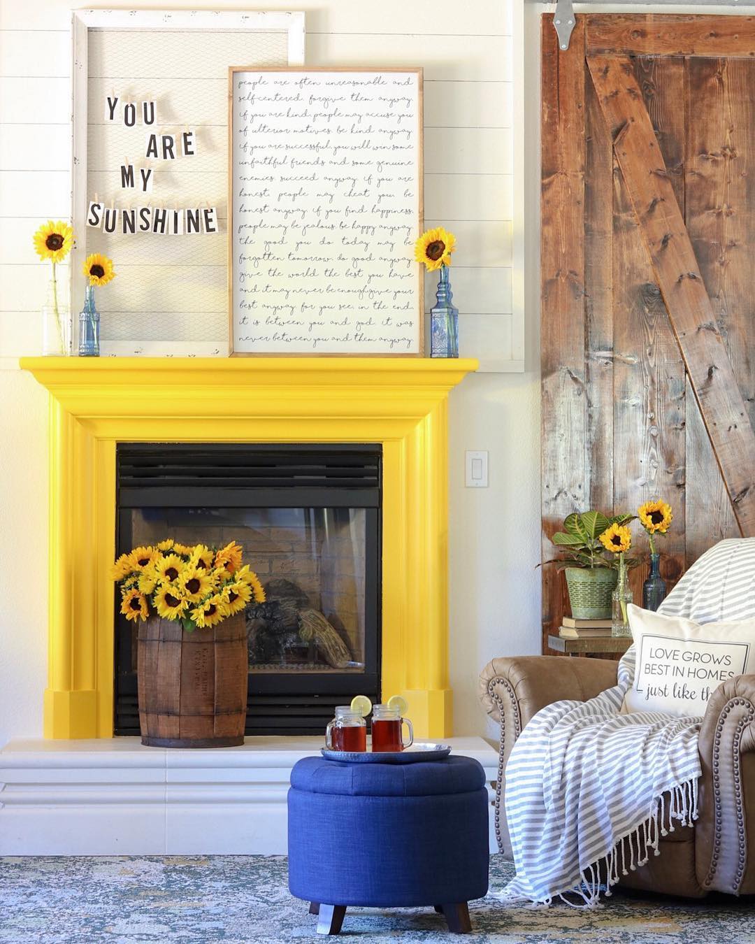 Bold Yellow Statement for a Vibrant Summer Mantel