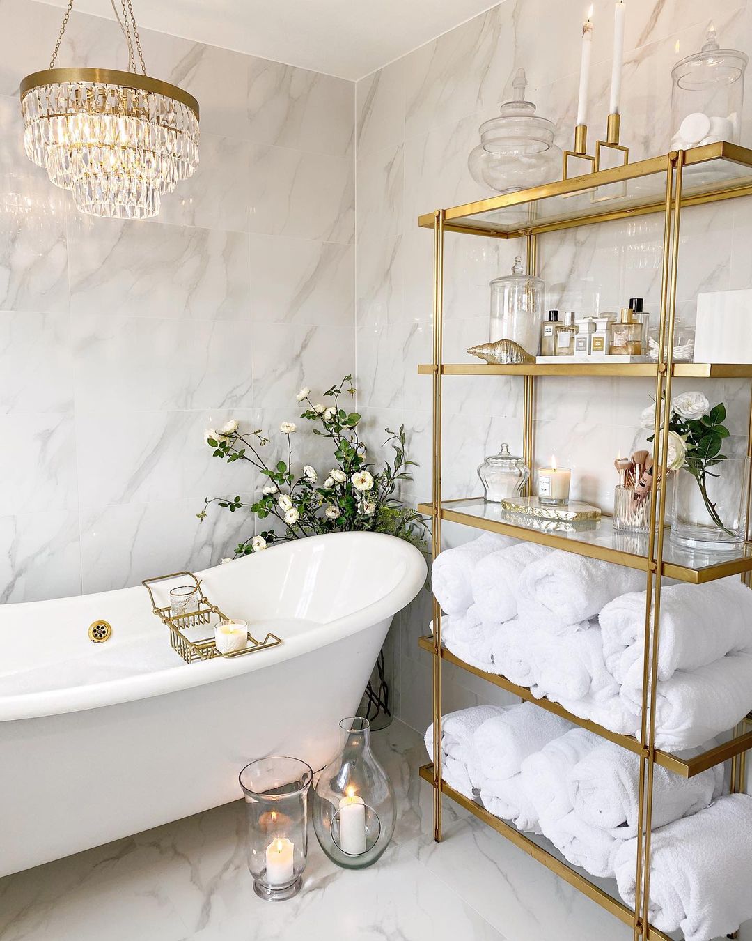 Glam Up Your Bath with a Luxurious Gold Tray