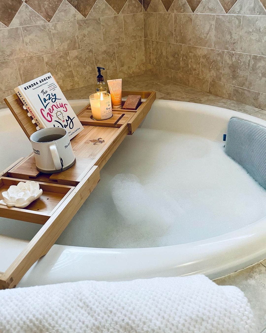 Enjoy a Cozy Bath with a Well-Organized Wooden Tray