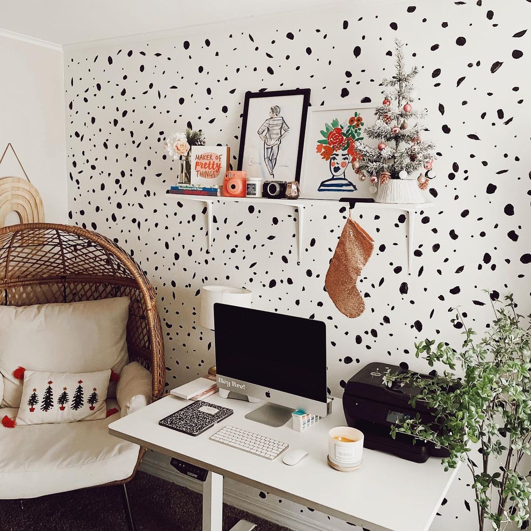 Creative Workspace with Egg Chair