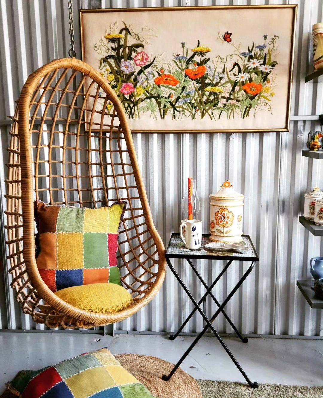 Retro Boho Egg Chair Corner