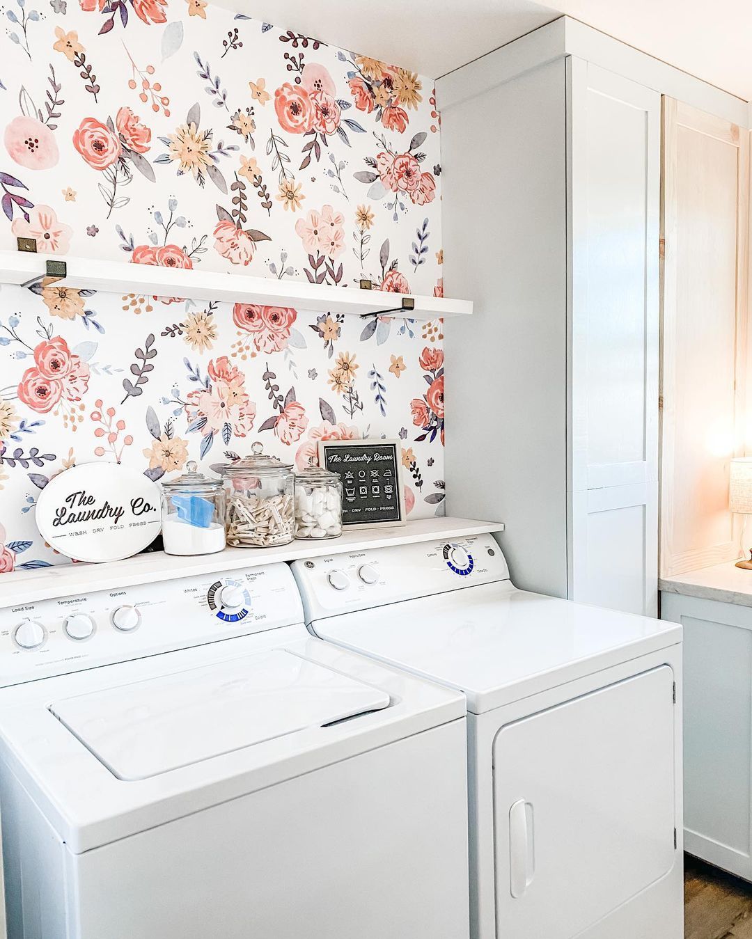 Floral Delight for a Charming Laundry Room