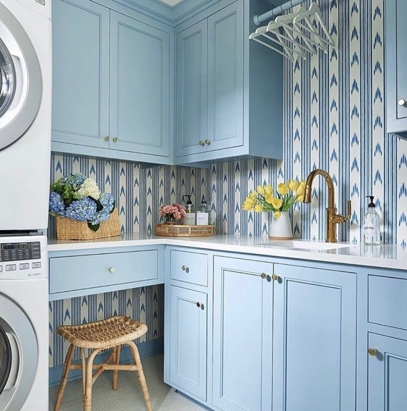 Soft Blues for a Tranquil Laundry Room