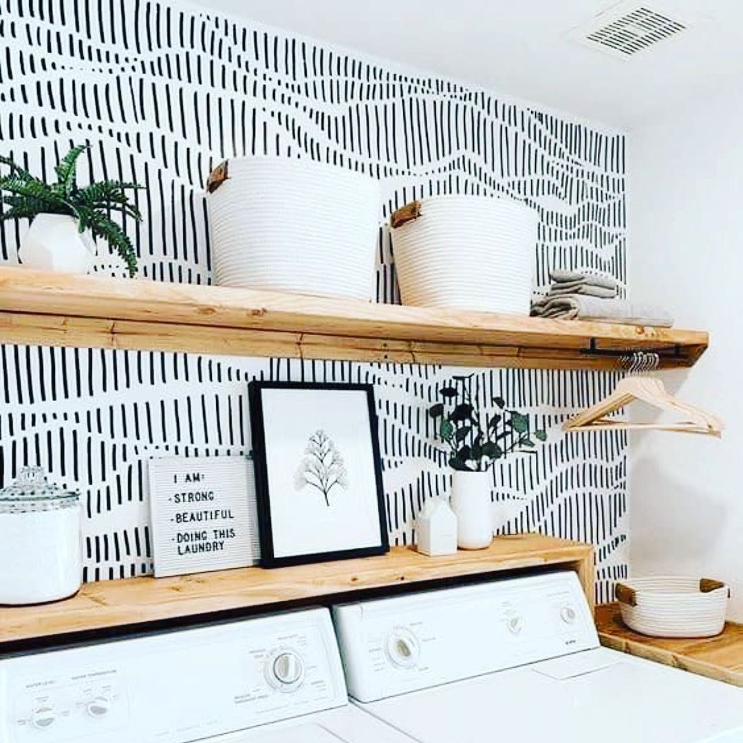 Minimalist Stripes for a Modern Laundry Room