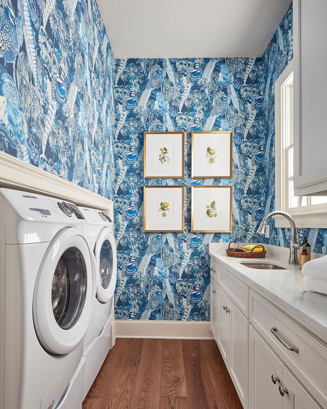 Bold Blues for a Striking Laundry Room