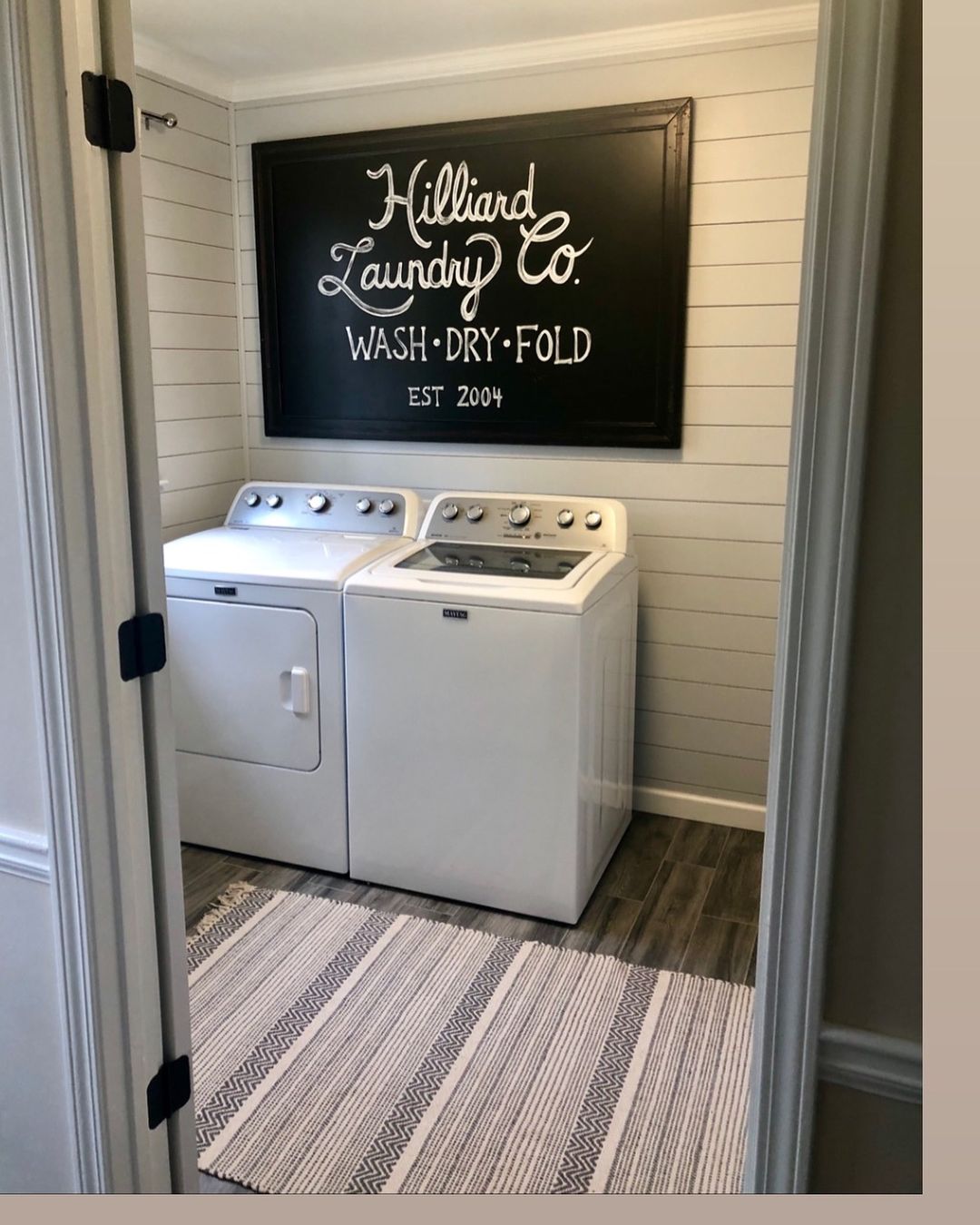 Add Vintage Flair to a Shiplap Laundry Room