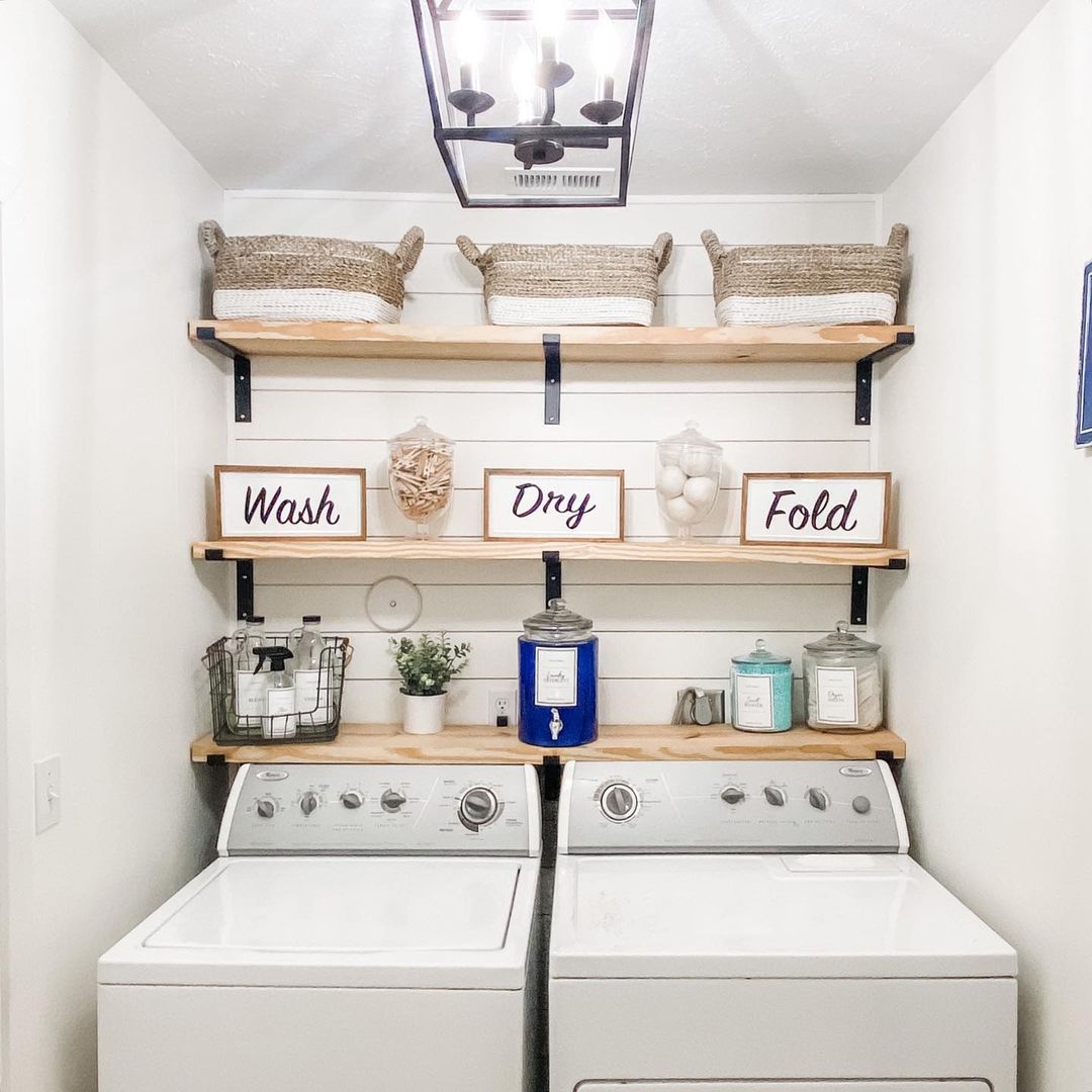 Organize with Style in a Shiplap Laundry Room