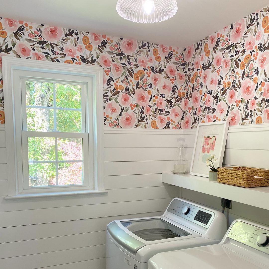 Add a Pop of Color to a Shiplap Laundry Room