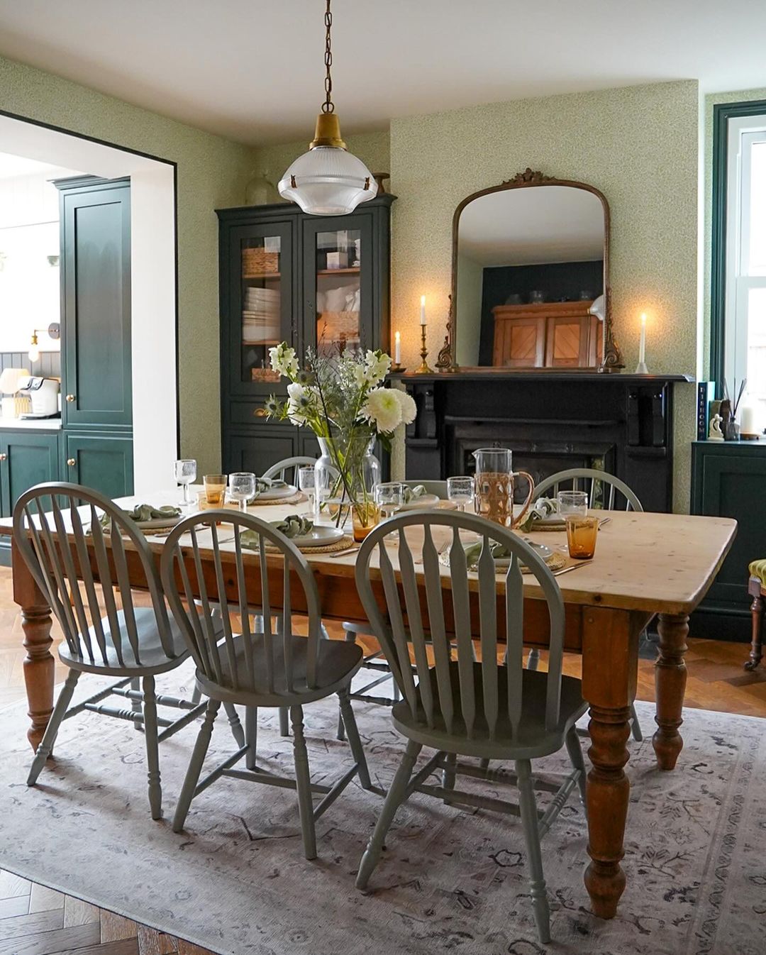 Classic Dining Room with Antique Mirror