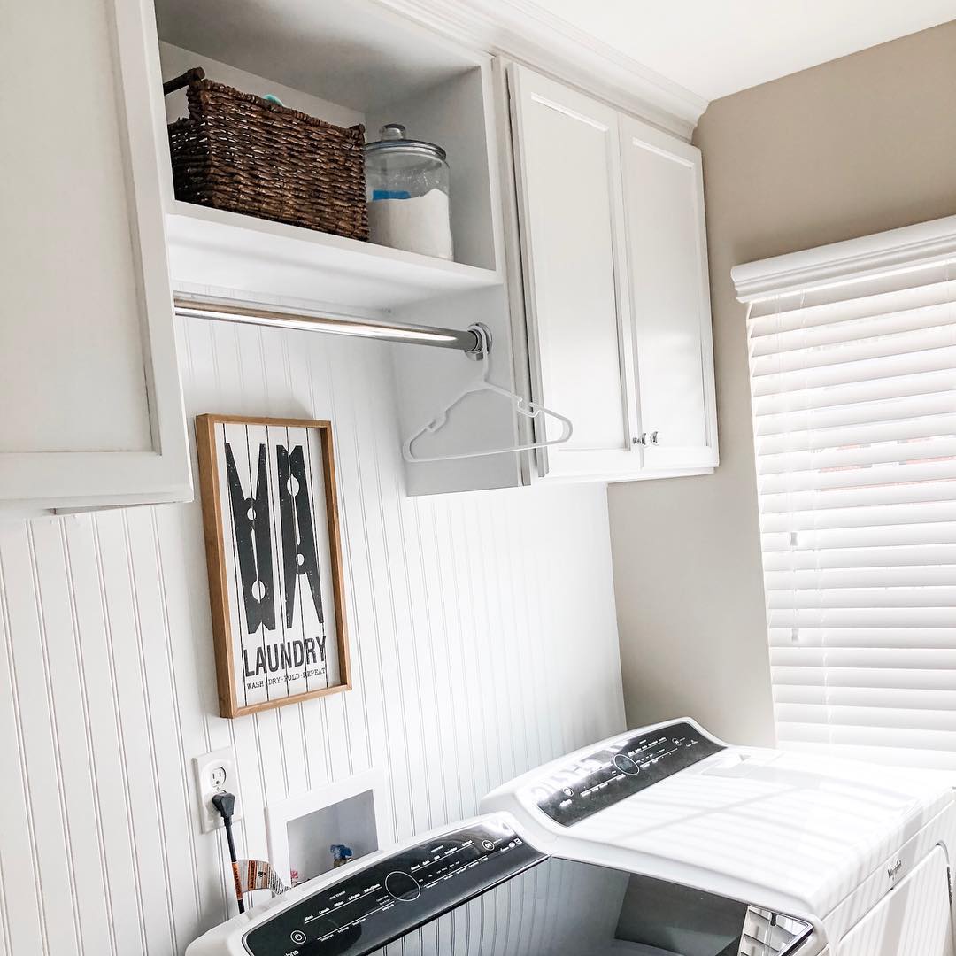 Bright and Functional Laundry Room with Beadboard Walls