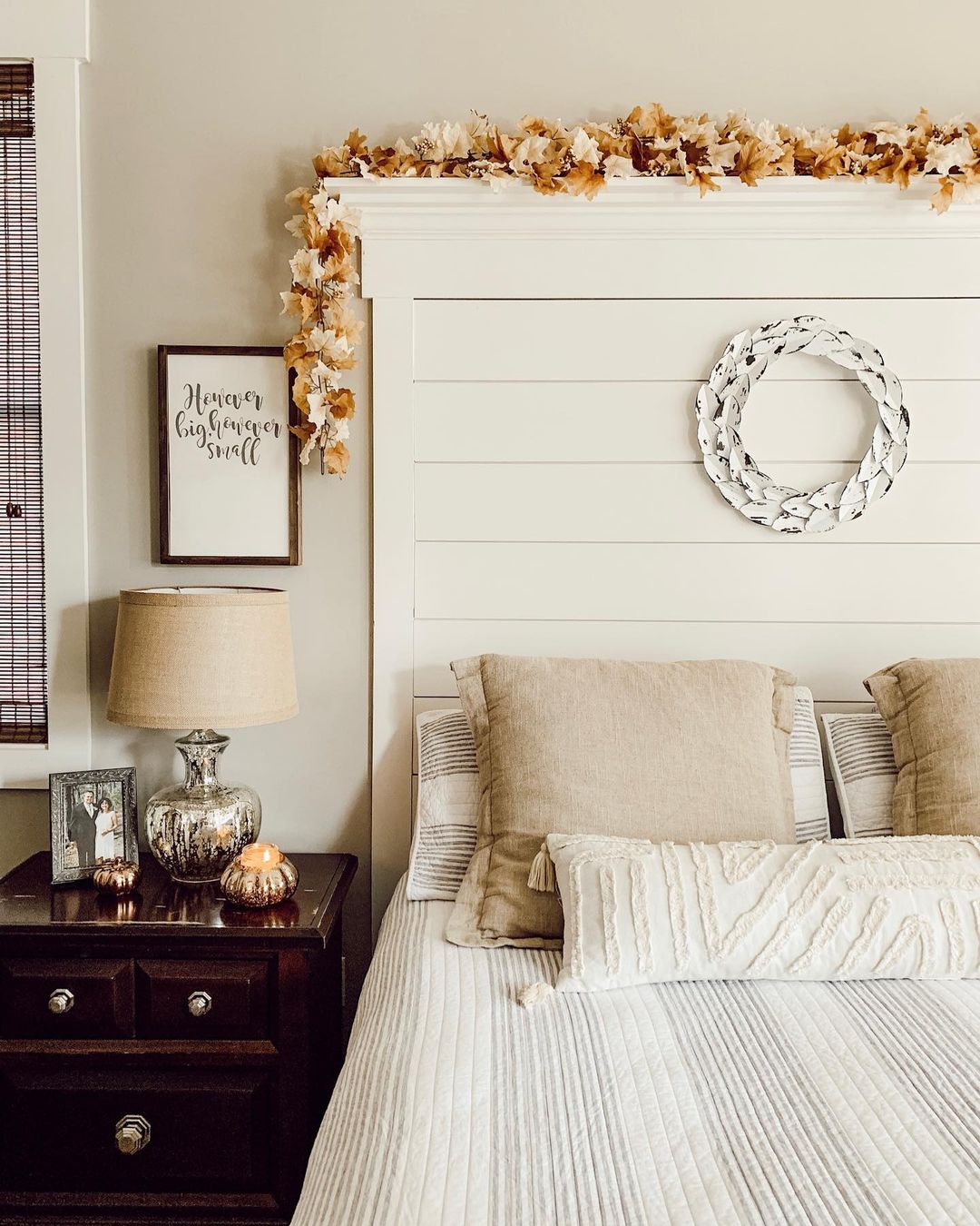 Autumn-Inspired Shiplap Headboard