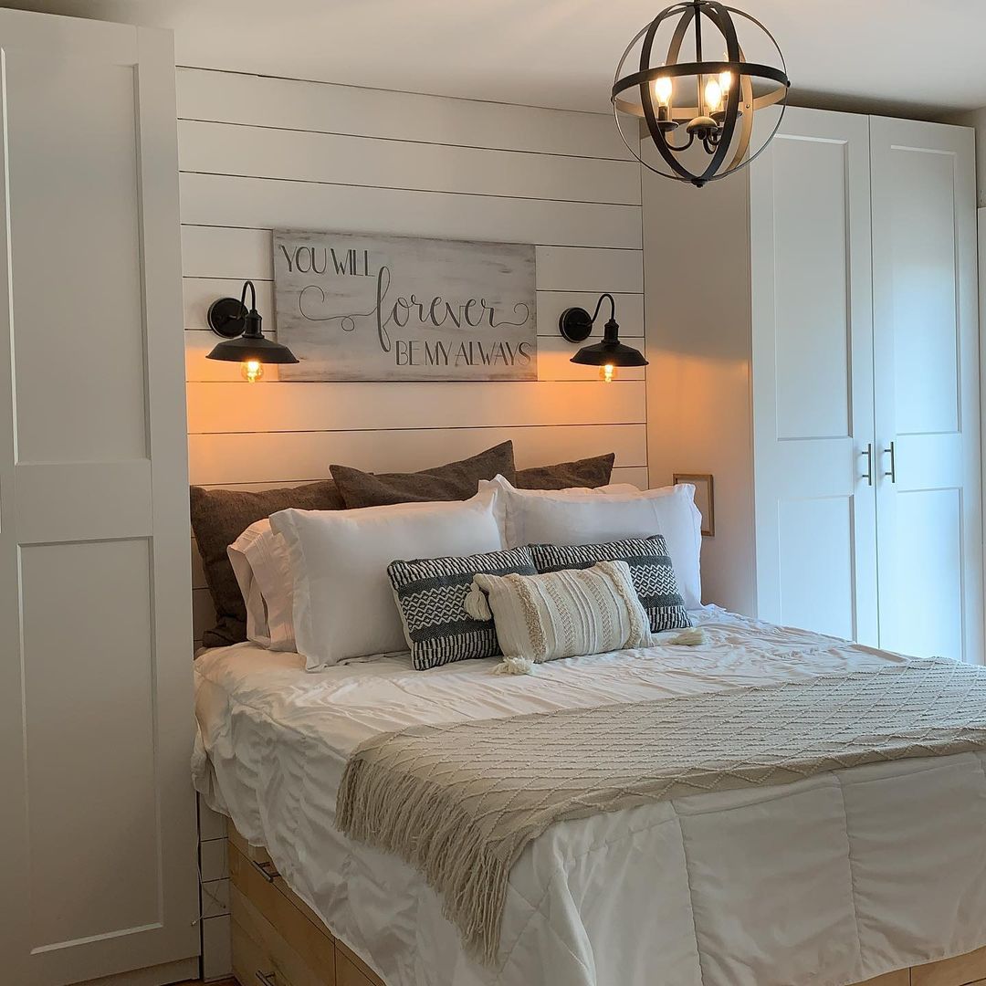 Cozy Farmhouse Shiplap Headboard