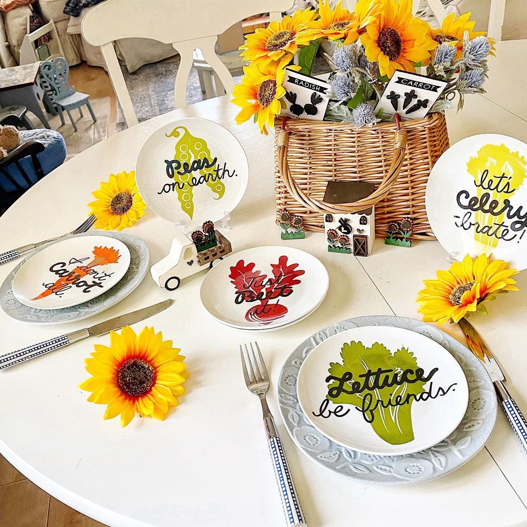 Playful Garden-Themed Summer Table Decor