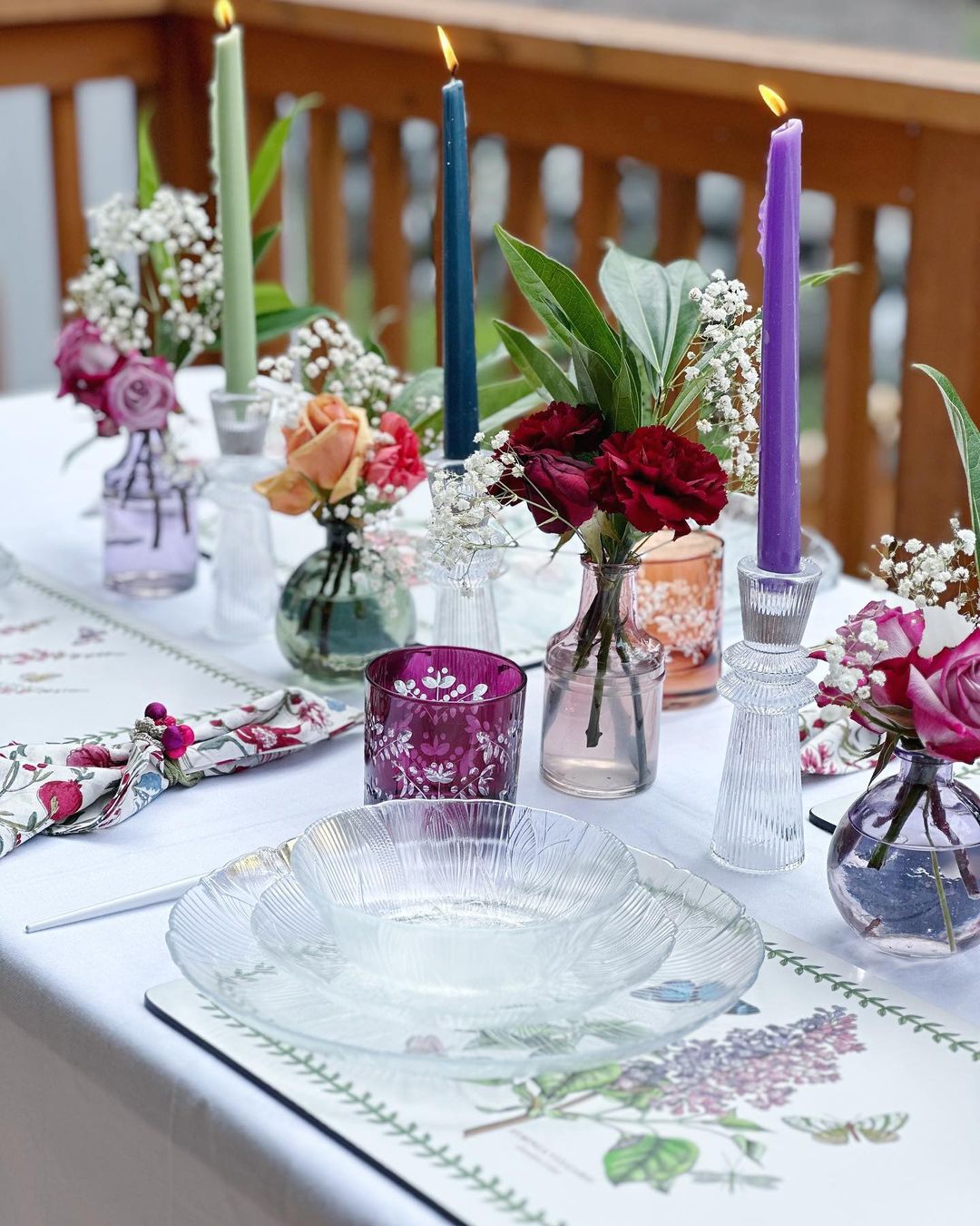 Elegant Floral and Candle Lit Summer Table Setting