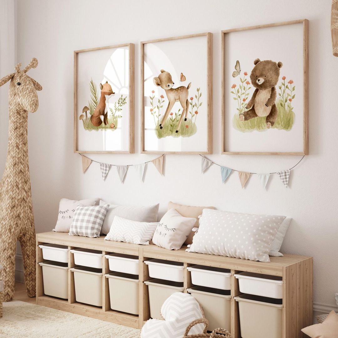 Create a Woodland-Inspired Storage Area with Animal Art