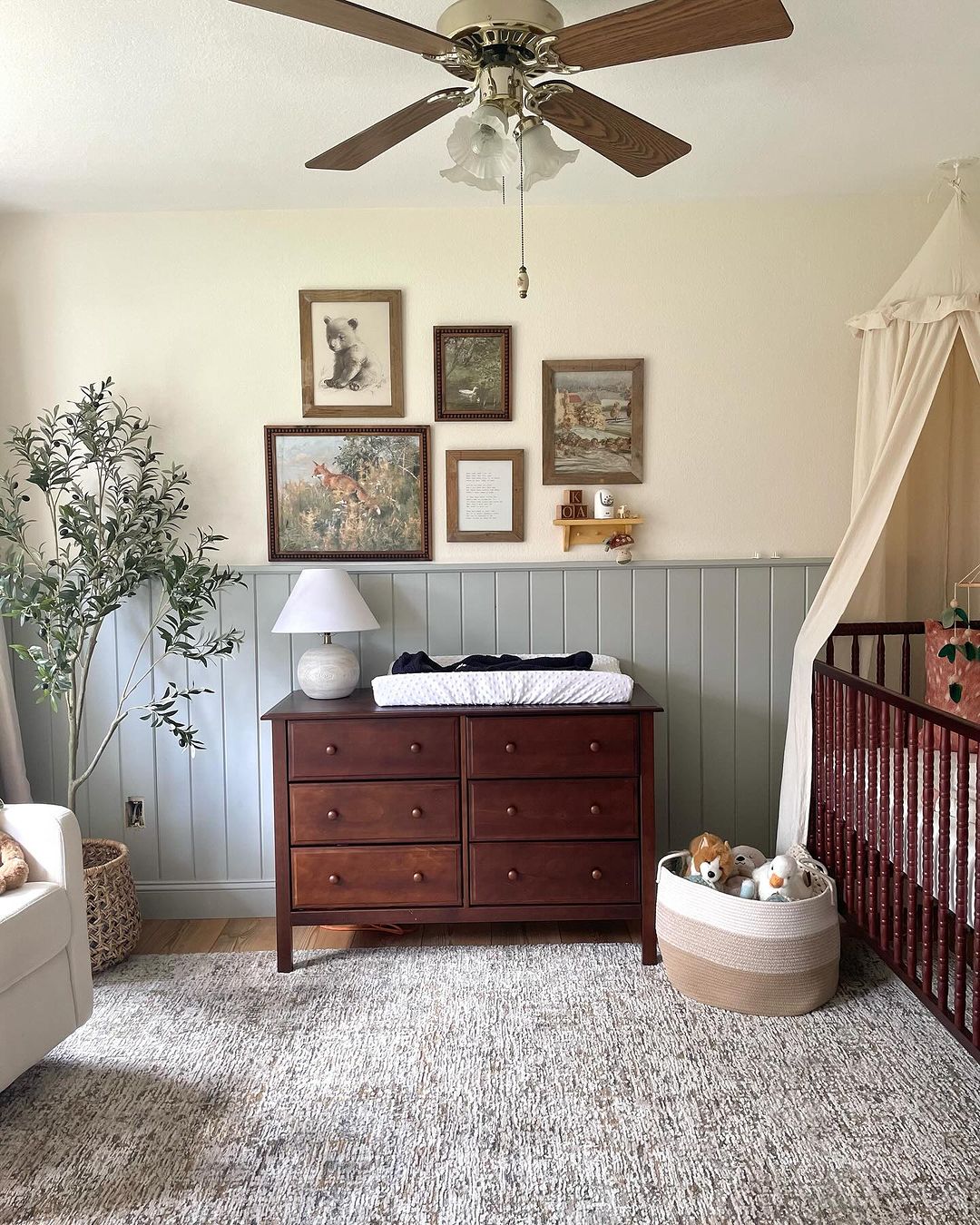 Timeless Woodland Nursery with Classic Art and Natural Elements