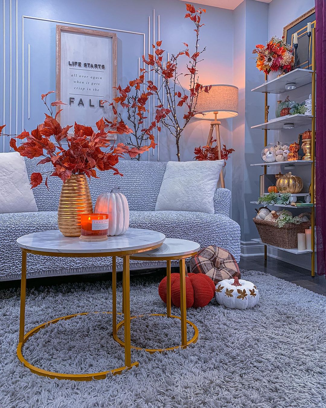 Vibrant Autumn Foliage with Cosy Accents