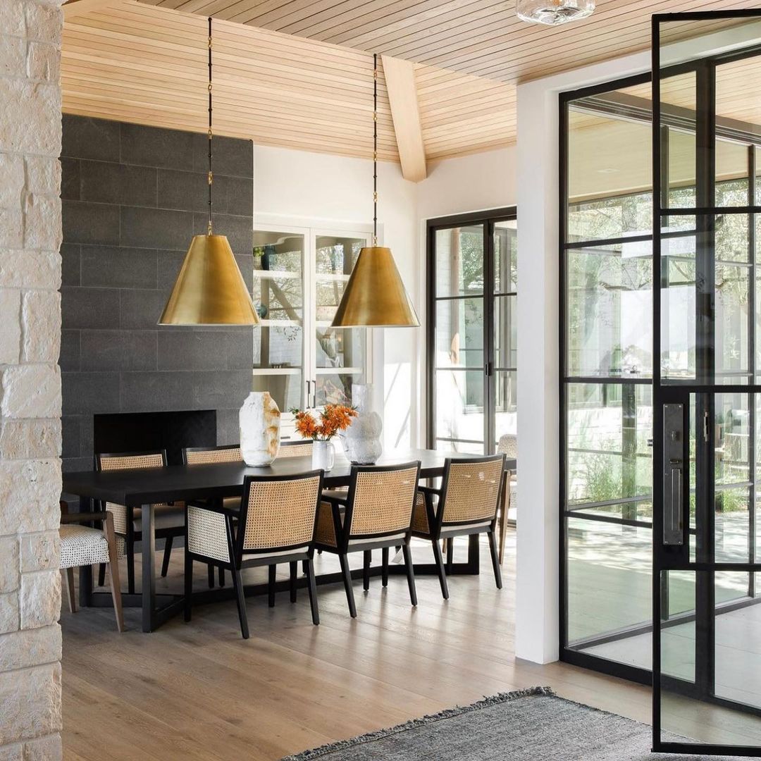 Modern Sophistication with a Sleek Stone Fireplace