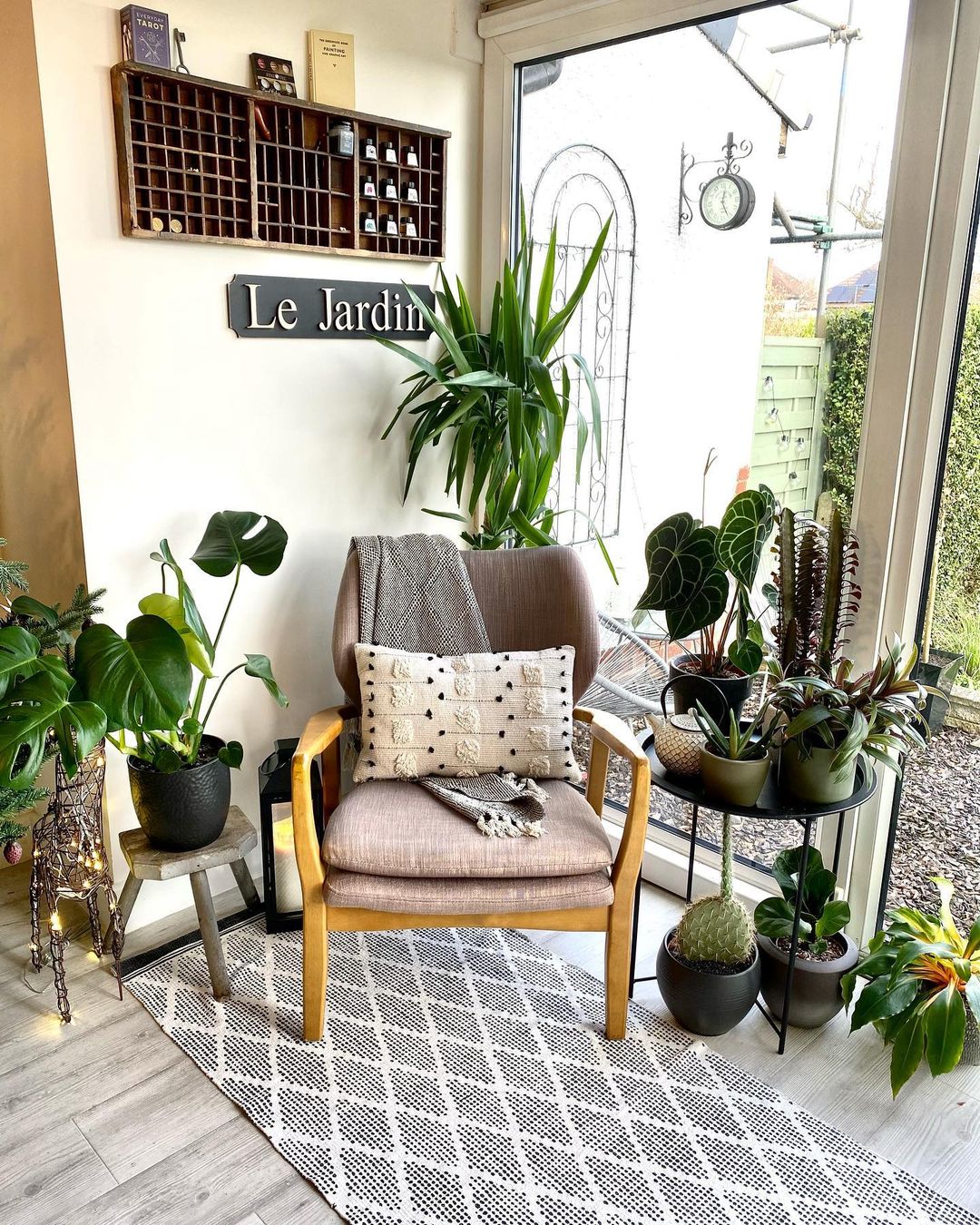 Indoor Garden Corner with Cozy Seating