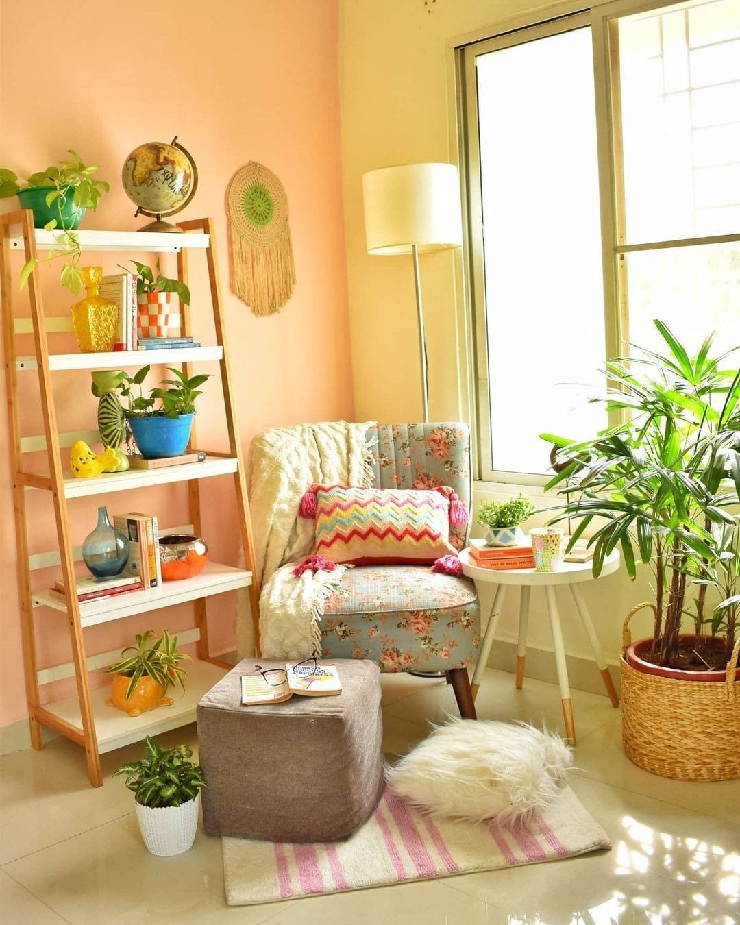 Vibrant Reading Corner with Colorful Accents