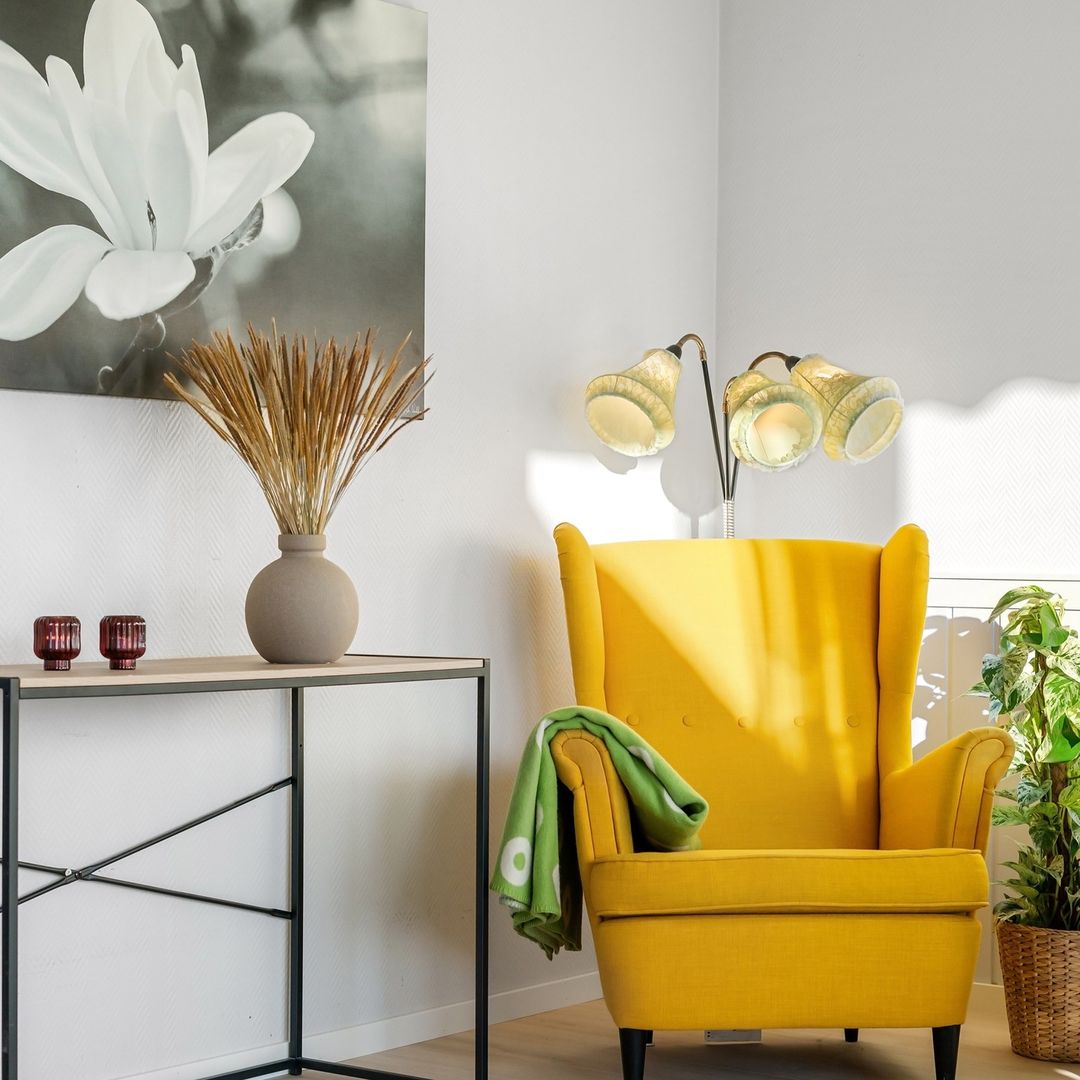 Bright and Cozy Corner with Bold Accent Chair