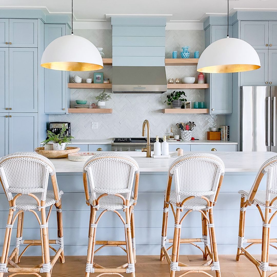 Light Blue Cabinets with Coastal Charm