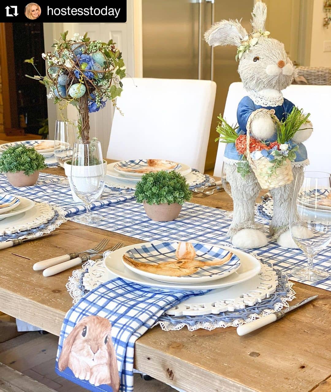 Playful Blue Easter Centerpiece