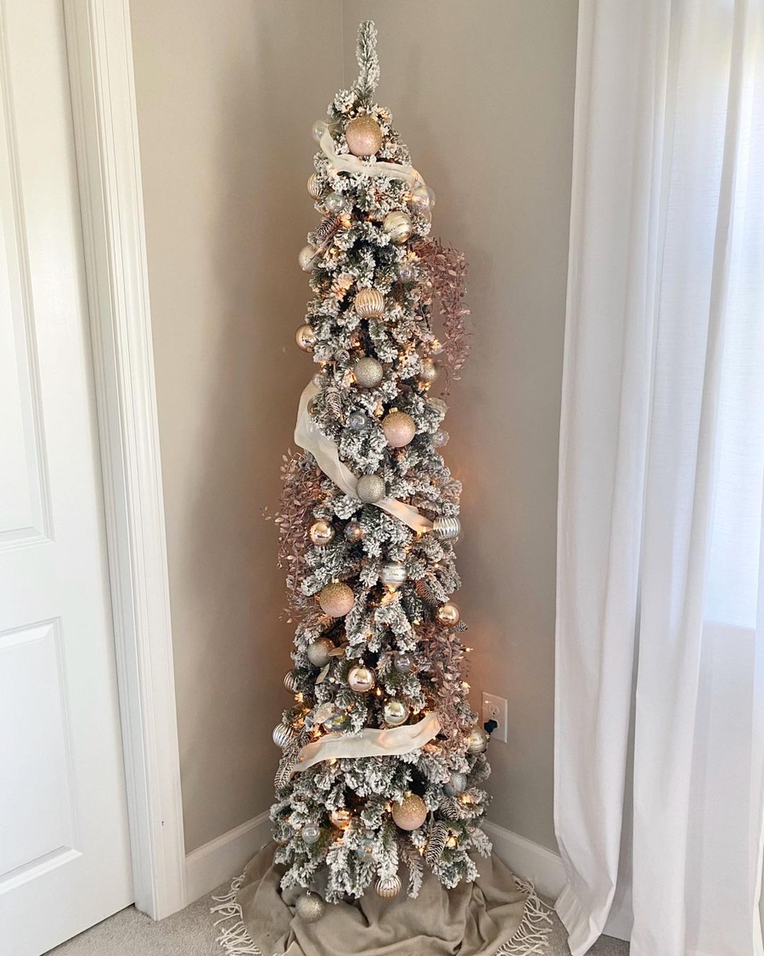 Soft and Shimmering Pencil Christmas Tree Corner