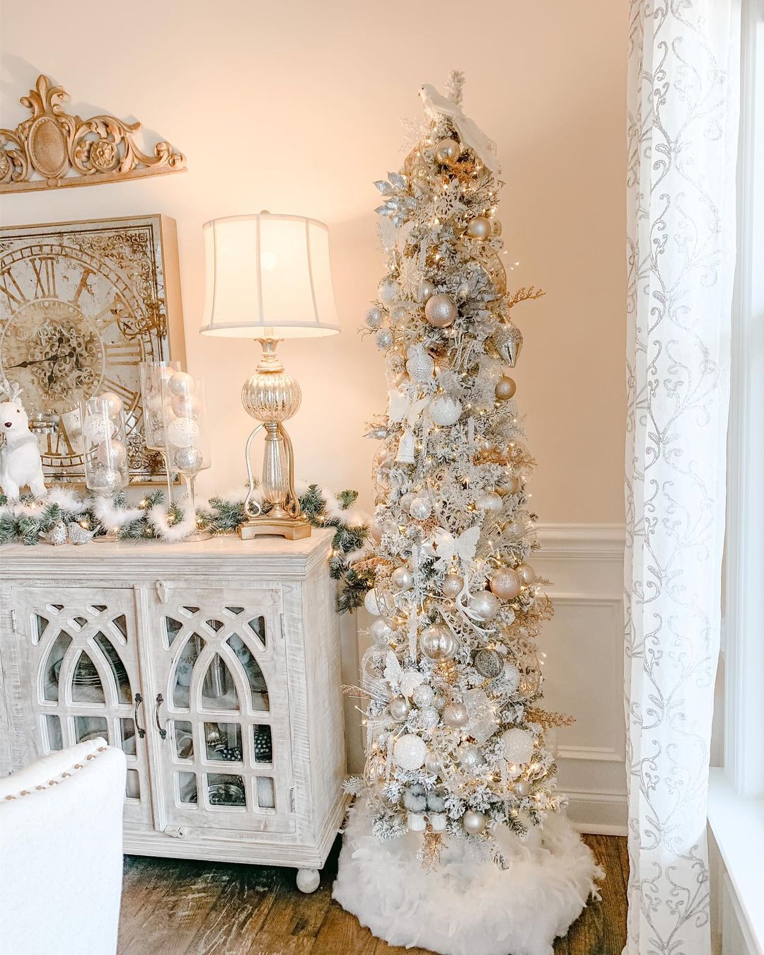 Elegant Neutral Pencil Christmas Tree Display